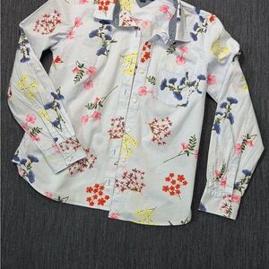 Tommy Hilfiger Blue Stripe Floral Button-Down Shirt